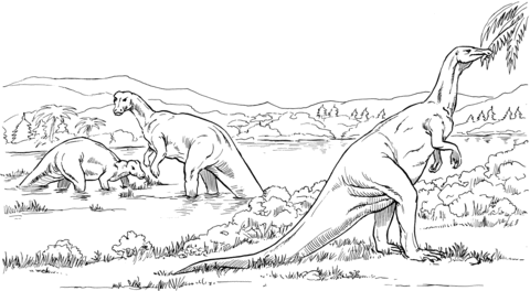 Camptosaurus Plant Eating Dinosaurs Coloring Page